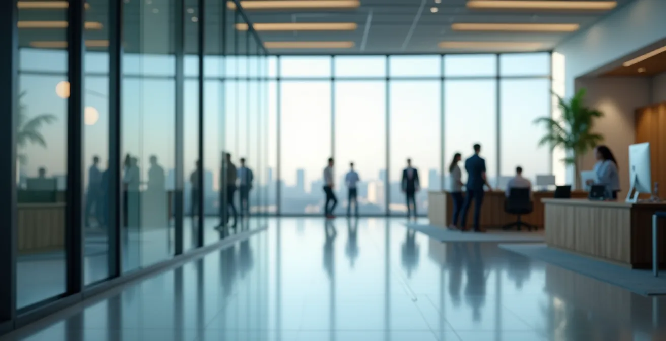 Espace de travail moderne automatisé symbolisant la gestion intégrée des absences et des effectifs